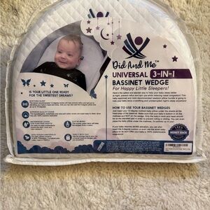 3-in-1 Bassinet Wedge Pillow - White with Purple Accents